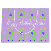 ハッピーバースデーシスターマウヴ抱き枕 ラージペーパーバッグ (正面)