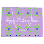 ハッピーバースデーシスターマウヴ抱き枕 ラージペーパーバッグ (裏面)