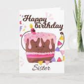 ハッピーバースデーシスター誕生日カード カード (正面)
