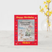 ハッピーバースデーシスター – あなたはお前と同感じ年 カード (黄色い花)