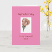 ハッピーバースデーシスター – バラカード カード (黄色い花)