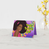 ハッピーバースデーシス折りグリーティングカード カード (黄色い花)