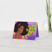 ハッピーバースデーシス折りグリーティングカード カード (正面)