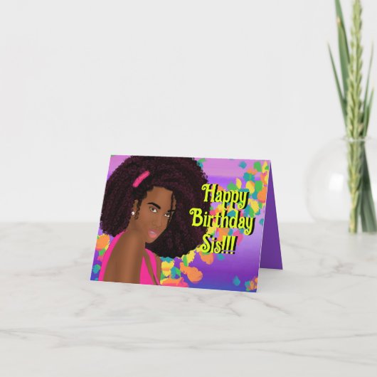 ハッピーバースデーシス折りグリーティングカード カード (正面)