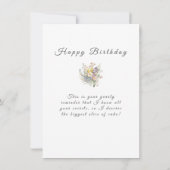 ハッピーバースデーシス美しい水色の花 カード (裏面)