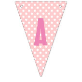 ハッピーバースデーシックパープルアイリス水玉模様 バンティングフラッグ (第3の旗)