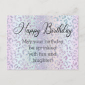 ハッピーバースデーシック書ヒョウ紫 ポストカード (正面)