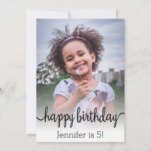 ハッピーバースデーシック書道フォトカード (正面)