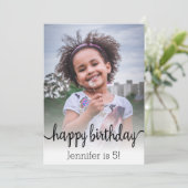 ハッピーバースデーシック書道フォトカード (スタンド正面)