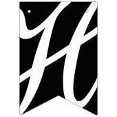 ハッピーバースデーシック白黒 バンティングフラッグ (第2の旗)