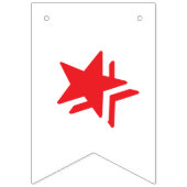 ハッピーバースデーシック赤と白 バンティングフラッグ (第1の旗)