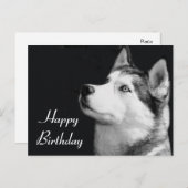 ハッピーバースデーシベリアハスキー犬ポストカード ポストカード (正面/裏面)