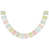 ハッピーバースデーシャビーコテージシックパーティーデコール バンティングフラッグ (全)