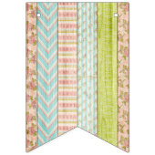 ハッピーバースデーシャビーコテージシックパーティーデコール バンティングフラッグ (第1の旗)