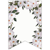 ハッピーバースデーシャビーシックホワイトローズ バンティングフラッグ (第1の旗)