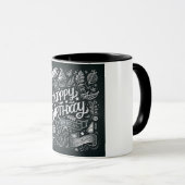 ハッピーバースデーシャルボードヴィンテージアート マグカップ (正面右)