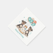 ハッピーバースデーシュナウザードッグ スタンダードカクテルナプキン (角)