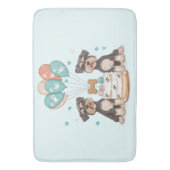 ハッピーバースデーシュナウザードッグ バスマット (正面縦)