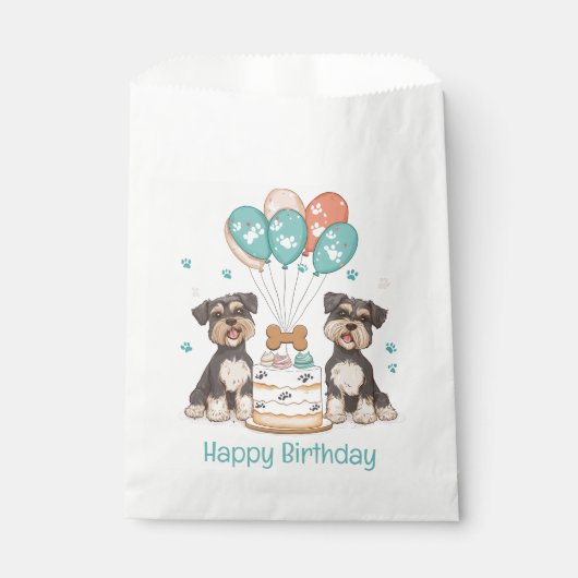 ハッピーバースデーシュナウザードッグ フェイバーバッグ (正面)