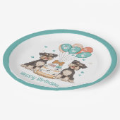 ハッピーバースデーシュナウザードッグ ペーパープレート (アングル)