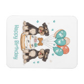 ハッピーバースデーシュナウザードッグ マグネット (横)