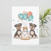 ハッピーバースデーシュナウザードッグ 招待状 (スタンド正面)