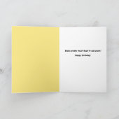 ハッピーバースデーショックを受けた猫が口を開いたユーモア  シーズンカード (内部)