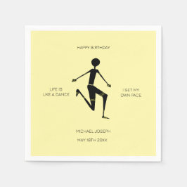 ハッピーバースデーシルエットケニアアスリート スタンダードカクテルナプキン