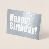 ハッピーバースデーシルバーデコーカスタムル文字 箔カード (正面)