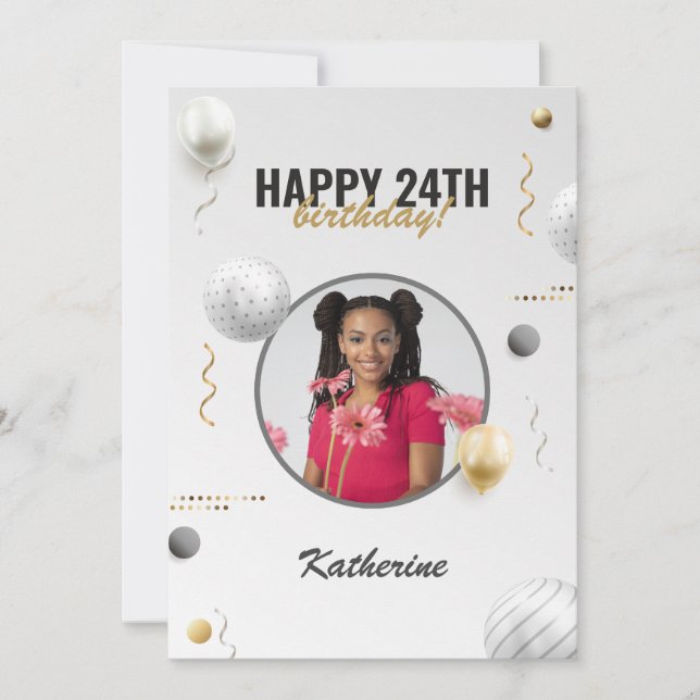 ハッピーバースデーシンプルカスタムフォトギフト (正面)