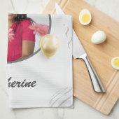 ハッピーバースデーシンプルカスタムフォトギフト キッチンタオル (四つ折り)