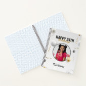 ハッピーバースデーシンプルカスタムフォトギフト ノートブック (内部)