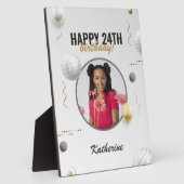 ハッピーバースデーシンプルカスタムフォトギフト フォトプラーク (側面)
