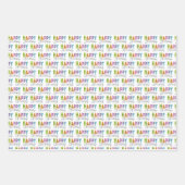 ハッピーバースデーシンプルタイポグラフィ ラッピングペーパーシート (正面)