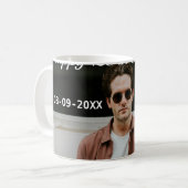 ハッピーバースデーシンプルタ20歳の写真の追加モダン日 コーヒーマグカップ (正面左)