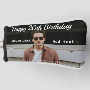 ハッピーバースデーシンプルタ20歳の写真の追加モダン日 ゴルフヘッドカバー