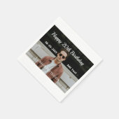 ハッピーバースデーシンプルタ20歳の写真の追加モダン日 スタンダードカクテルナプキン (角)