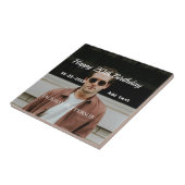 ハッピーバースデーシンプルタ20歳の写真の追加モダン日 タイル (側面)