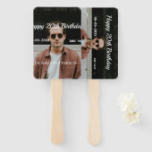 ハッピーバースデーシンプルタ20歳の写真の追加モダン日 ハンドファン (正面&裏面)