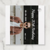 ハッピーバースデーシンプルタ20歳の写真の追加モダン日 フェイバータグ (裏面)