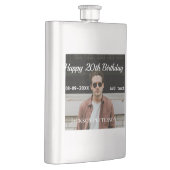 ハッピーバースデーシンプルタ20歳の写真の追加モダン日 フラスク (右)
