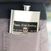 ハッピーバースデーシンプルタ20歳の写真の追加モダン日 フラスク (インサイチュ)