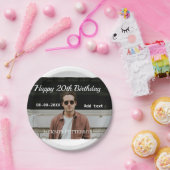 ハッピーバースデーシンプルタ20歳の写真の追加モダン日 ペーパープレート (パーティー)