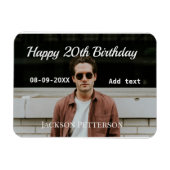 ハッピーバースデーシンプルタ20歳の写真の追加モダン日 マグネット (横)