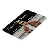 ハッピーバースデーシンプルタ20歳の写真の追加モダン日 マグネット (左側)