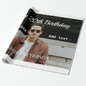 ハッピーバースデーシンプルタ20歳の写真の追加モダン日 ラッピングペーパー (アンロールド)