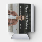 ハッピーバースデーシンプルタ20歳の写真の追加モダン日 缶クーラー (裏面)