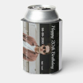 ハッピーバースデーシンプルタ20歳の写真の追加モダン日 缶クーラー (缶裏面)