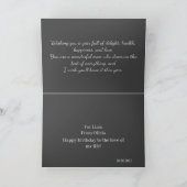 ハッピーバースデーシンプルハンサムグレー誕生日カード カード (内部)