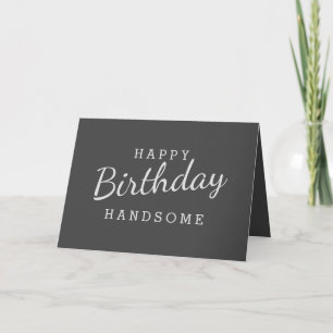 ハッピーバースデーシンプルハンサムグレー誕生日カード カード